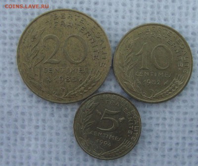 5 франков 3 шт.,  2 франка 3 шт. - BB1