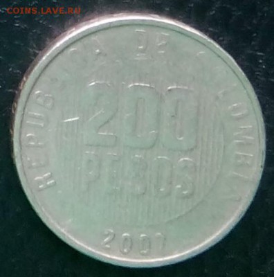 С рубля КОЛУМБИЯ 200 песо 2007 до 17.09.14 - 24-1