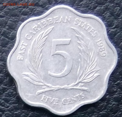 С рубля ВОСТОЧНО-КАРИБСКИЕ ГОС-ВА 5 центов 1989 до 17.09.14 - 36-1