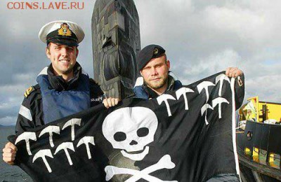 Весёлый Роджер подлодки Triumph, участвовавшей в агрессии против Ливии. - подлодки Triumph,