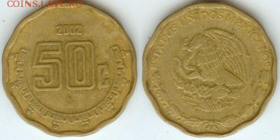 Мексика 50 сентаво 2002 , до 21.00 мск 19.09.2014 - Мексика 50 сентаво 2002