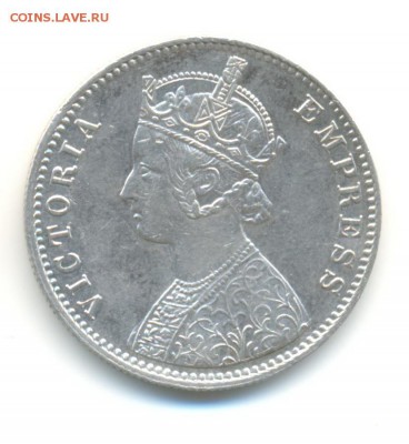 Ag. брит. индия 1 рупия 1901. XF . до 17.09 22:00 - 10