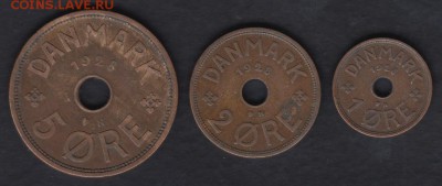 Дания 1, 2, 5 эре 1928 до 16.09.2014 22-00 - Дания 1928 а
