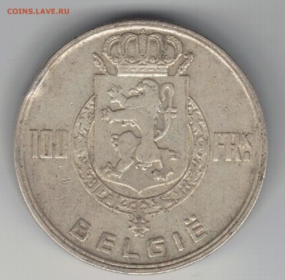Ag БЕЛЬГИЯ 100 ФРАНКОВ 1948 ДО 18.09.14 В 22.00МСК (9577) - 5-бел1948а