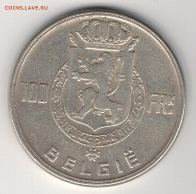 Ag БЕЛЬГИЯ 100 ФРАНКОВ 1951 ДО 18.09.14 В 22.00МСК (9579) - 5-бел1951а