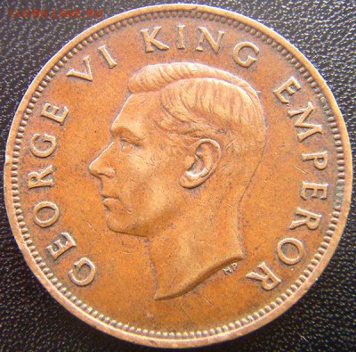 Новая Зеландия_1 пенни 1947 "Птица туи"; до 15.09_22.10мск - 8301