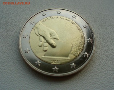 Юбилейные монеты 2 евро Мальты из роллов на обмен - Мальта 2011 Первые Выборы