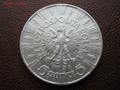 ПОЛЬША 5 злотых 1938. Пилсудский. РЕДКИЙ год.До 21.09.2014. - Изображение 12123