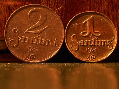 лот 2 монет 2 сантима 1922 и 1 сантим 1924 - RSCN6416[1].JPG
