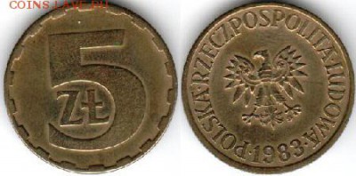 С рубля -Польша 5 злотых 1983, до 21.00. мск 22.09.2014 - Польша 5 злотых 1983
