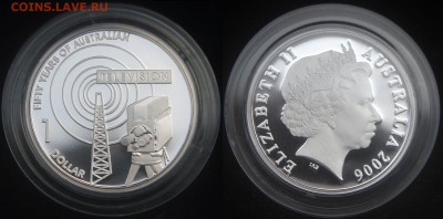 КИНЕМАТОГРАФ на монетах и жетонах - 50 лет ТВ Австралии, 1 $, 2006