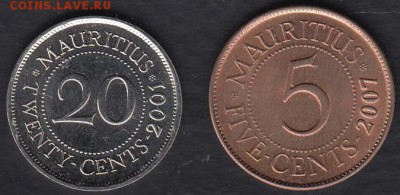 Маврикий 5 центов 2007 и 20 центов 2001 до 18.09.2014 22-00 - Маврикий а