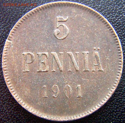 Царская Финляндия_5 пенни 1901. До 17.09_22.06мск - 7876