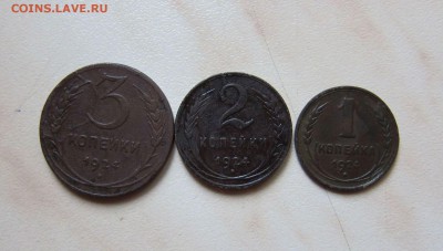 МЕДЬ 1-2-3 КОП. 1924г.  до 19.09. 22-00 мск - М24_1