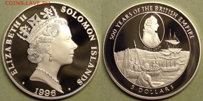 Монеты с Корабликами - 1996 5 долларов Кук