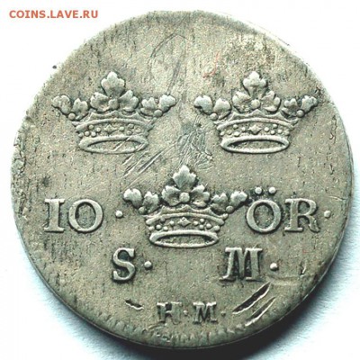 Швеция_10 эре 1750. Серебро; до 18.09_22.36мск - 7012