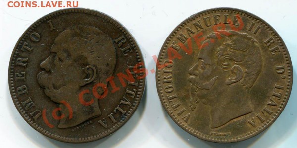 ~~~~~~Италия 10 чентезимо 1867, -93~~~~~~ - 10 чентезимо 1867, 1893 2