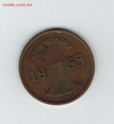 Германия 1 рейхпфенниг 1935 J до 22.09.2014   22-00 - 1 26