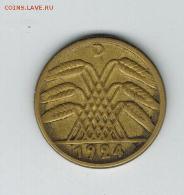 Германия 5 рентенпфеннигов 1924 D до 22.09.2014   22-00 - 1 28