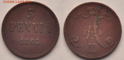 1, 5, 25 и 50 пенни на оценку - 5пенни1866_1