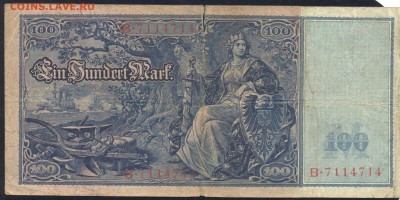 Германия 100 марок 1910 г.До 23.09.14 г. 22-00 МСК. - Герм. 100 м. 1910 1