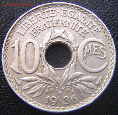 Франция_10 сантимов 1936; до 22.09_22.02мск - 5564