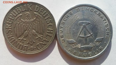 1 DEUTSCHE MARK ФРГ(1965) + ГДР (1956) до 25.09.14 22-20 - марки2