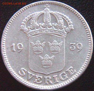 Швеция_50 эре (полкроны) 1939. Серебро; до 23.09_22.02мск - 8482