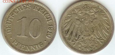 Германия 10 пфеннигов-1910 до 21.00 по Москве 29.09.2014 - Германия 10 пфеннингов-1910