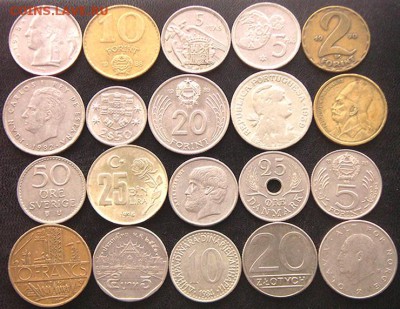 50 разных зарубежных монет (см. описание). До 24.09_22.24мск - 8515