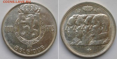 БЕЛЬГИЯ 100 франков Ag 835 1948-1951 ФИКС 3 шт до 27.09 - 100 фр 1948