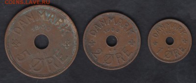 Дания 1, 2, 5 эре 1930 до 26.09.2014 22-00 - Дания 1930 а