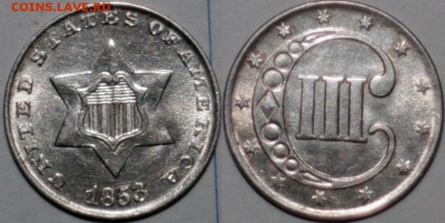 США конец 19в - 3_cents_1853