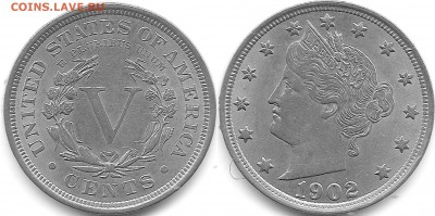 США конец 19в - 5cents1902