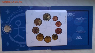 Официальный набор евро Австрии 2003 год и Италии 2009 год - IMAG0990