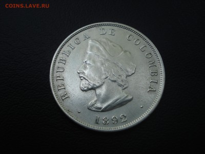 Колумбия 50 центаво 1892.400 ЛЕТ ОТКРЫТИЯ АМЕРИКИ– КОЛУ - Колумбия аверс.JPG