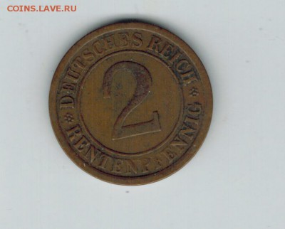 Германия 2 рентенпфеннига 1923 А до 30.09.2014   22-00 - 1 2