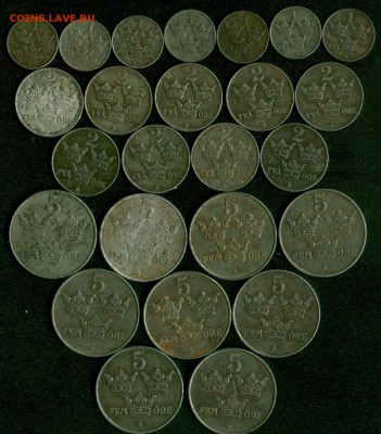 Швеция 1,2,5 оре (Fе) 1942-1950 (25шт.) до 22:00мск 01.10.14 - Image2