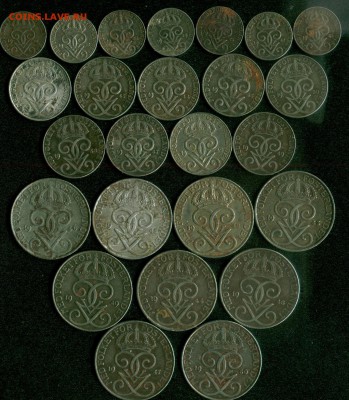 Швеция 1,2,5 оре (Fе) 1942-1950 (25шт.) до 22:00мск 01.10.14 - Image1