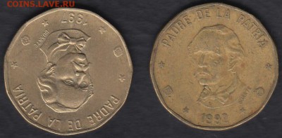 Доминиканская Респ. 1 песо 1992 и 1997 до 28.09.2014 22-00 - Доминиканская Республика р