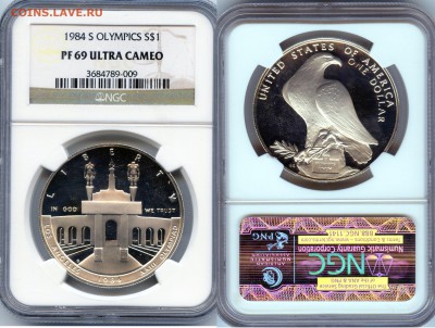 США.1984г 1$ Олимпийские Игры,Лос-Анджеле.PR69.до04.10в21.30 - МонетыТутРФ003