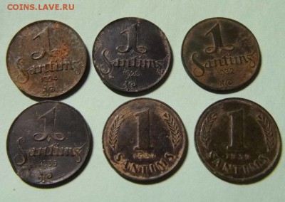 1 сантим Латвии (6 шт.) 1924, 26, 32, 35,37,39 года до 2.10. - P1020843.JPG