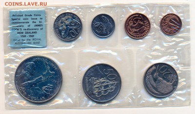 набор монет Новой Зеландии 1969 в запайке до 05.10 в 22-00 - 1-1