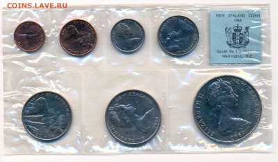 набор монет Новой Зеландии 1969 в запайке до 05.10 в 22-00 - 1