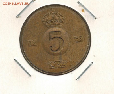 Швеция 5 оре 1952 до 02.10.2014   22-00 - 1 4