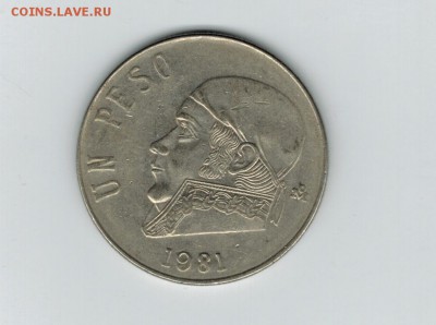 Мексика 1 песо 1981 до 02.10.2014   22-00 - 1 6
