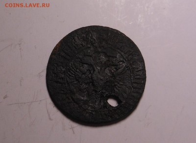 Денга 1707 Петр I оценка и будет ли интерес с ответстием? - DSCN7056