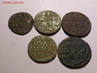 5 полушек Петра I 1719,19,21,22,22 до 05.10.2014 в 23.00 мск - DSCN7060
