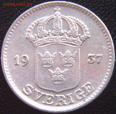 Швеция_25 эре 1937. Редкая разновидность; до 04.10_22.26мск - 8628