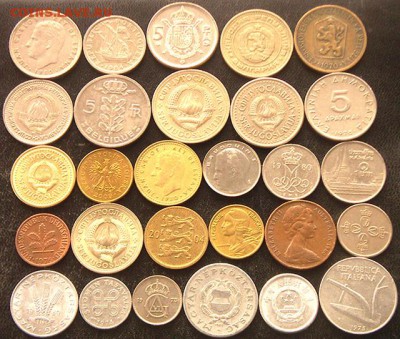 49 разных зарубежных монет (см. описание). До 06.10_22.04мск - 8754